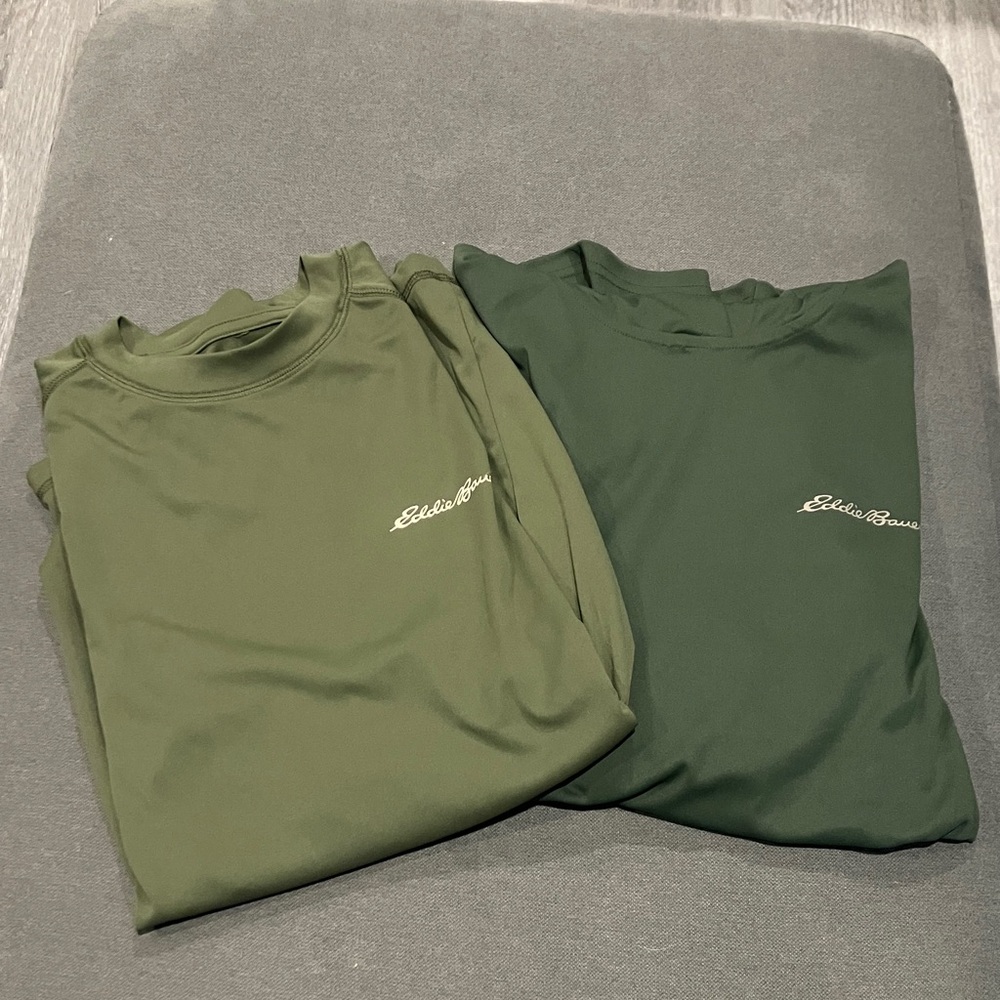 Eddie Bauer Olive and Forest Green Tees